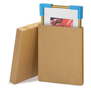 Caisse carton brune télescopique plate