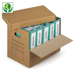 Caisse carton Class pack à poignées avec abattant Caisse carton Class pack à poignées avec abattant