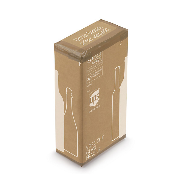 Caisse carton d’expédition pour bouteilles avec croisillons renforcés à montage manuel 2 bouteilles - 1