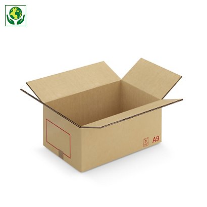 Caisse carton Galia A09 double cannelure avec rabats 60x40x30 cm - 1