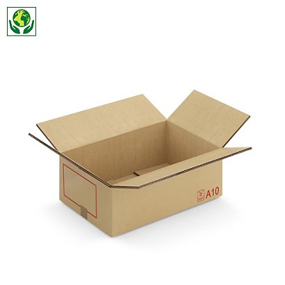 Caisse carton Galia A10 double cannelure avec rabats 60x40x25 cm - 1