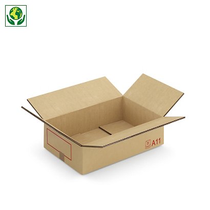 Caisse carton Galia A11 double cannelure avec rabats 60x40x20 cm - 1