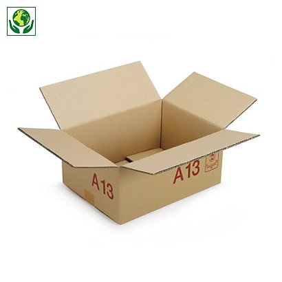 Caisse carton Galia A13 double cannelure avec rabats 40x30x20 cm - 1