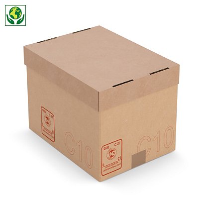 Caisse carton Galia C15 brune simple cannelure renforcée 30x20x20 cm - 1