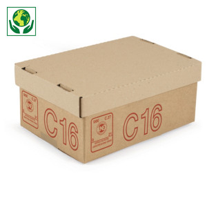 Caisse carton Galia simple cannelure avec couvercle Caisse carton Galia simple cannelure avec couvercle