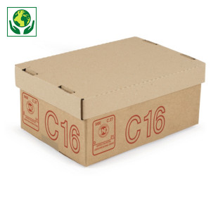 Caisse carton Galia simple cannelure avec couvercle