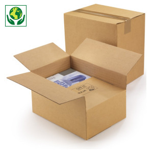 Caisse carton à hauteur variable et montage instantané simple cannelure RAJA - Best Price
