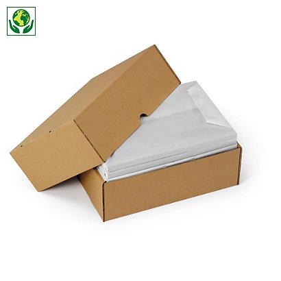Caisse carton télescopique brune/blanche simple cannelure RAJA formats A5/A6/A7 - 1