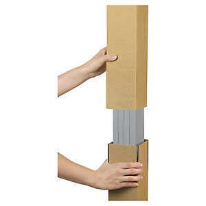Caisse carton longue télescopique simple cannelure 100/130x10x10 cm, lot de 15