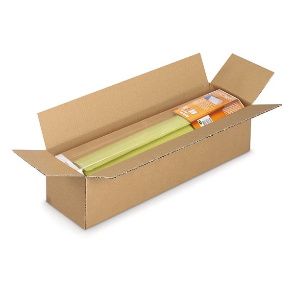 Caisse carton longue simple cannelure à grande ouverture RAJA 80x10x10 cm - 2
