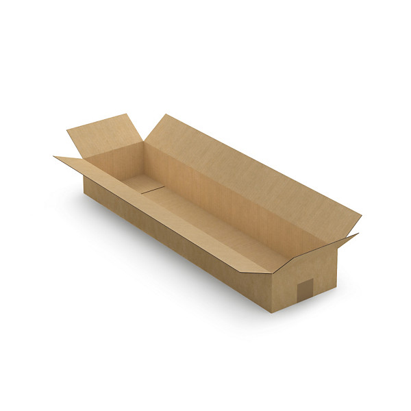 Caisse carton longue simple cannelure à grande ouverture RAJA 80x20x10 cm - 1