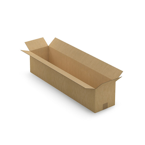 Caisse carton longue simple cannelure à grande ouverture RAJA 90x20x20 cm - 1