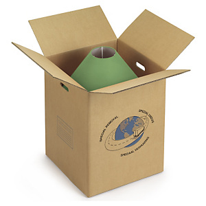 Caisse carton déménagement avec poignées RAJA, double cannelure Caisse carton déménagement avec poignées RAJA, double cannelure