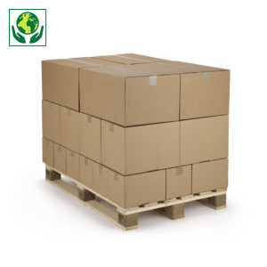 Caisse carton palettisable brune simple cannelure