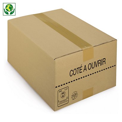 Caisse carton picking simple cannelure 39x29x18,5 cm - 1