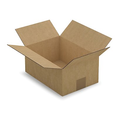 Caisse carton simple cannelure brune 27x19x12 cm, lot de 25