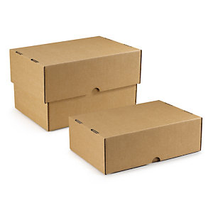 Caisse carton télescopique brune simple cannelure 48x31x5/9 cm