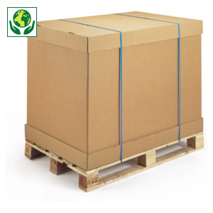 Caisse container carton modulable (ceinture et fond - coiffe)