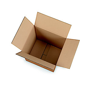 Caisse à hauteur variable en carton simple cannelure brun - L.int. 60 x l.40 x H.22,5 à 32,5 cm - Lot de 20