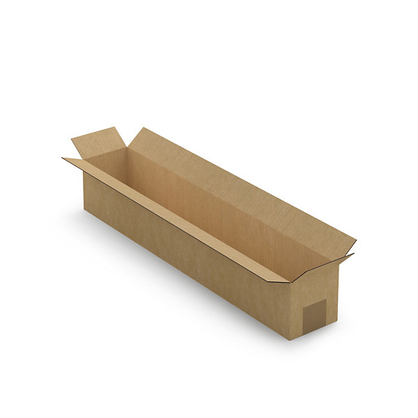 Caisse longue simple cannelure à grande ouverture RAJA 60 x 10 x 10 cm - 1