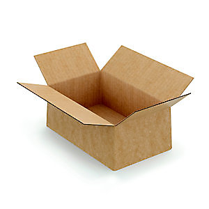 Caisse à montage instantané en carton simple cannelure brun - L.int. 20 x l.15 x h.10 cm - Lot de 20