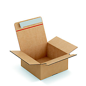 Caisse à montage instantané et fermeture adhésive en carton simple cannelure brun - L.int. 20 x l.15 x H.15 cm - Lot de 20 Caisse à montage instantané et fermeture adhésive en carton simple cannelure brun - L.int. 20 x l.15 x H.15 cm - Lot de 20