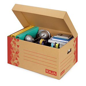 Caisse multi-usage brune avec couvercle RAJA 52x35x25 cm Caisse multi-usage brune avec couvercle RAJA 52x35x25 cm