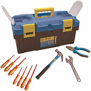 Caisse à outils Safetool et 10 outils Caisse à outils Safetool et 10 outils