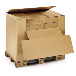 Caisse-palette carton tout-en-un pour export air/routier/rail KAYPAL® 116x76x87 cm