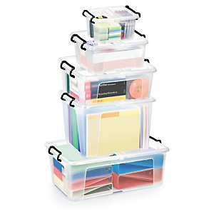 Caisse de rangement plastique avec couvercle double rabat 24 litres