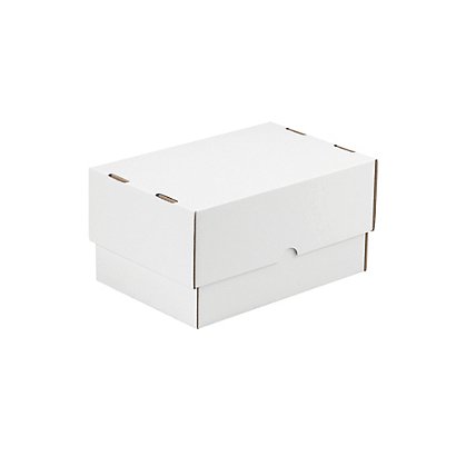 Caisses carton télescopique blanche simple cannelure 30,5 x 21,5 x 10,5/18 cm, lot de 25