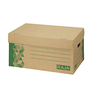 Caisses multi-usage recyclées avec couvercle RAJA 52 x 35 x 25 cm, lot de 20