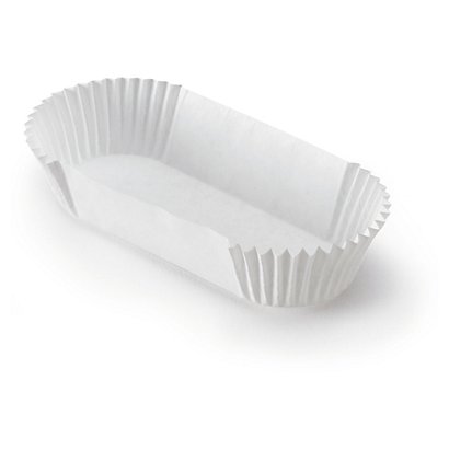 Caissette pâtissière ovale papier plissé blanc