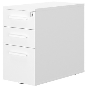 Caisson hauteur bureau Harmonie 3 tiroirs - L. 42 x P. 80 cm - Blanc Caisson hauteur bureau Harmonie 3 tiroirs - L. 42 x P. 80 cm - Blanc