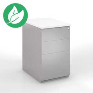 Caisson hauteur bureau métal NF Environnement Aluminium top Blanc, H.72 x L. 42 x P. 60 cm Caisson hauteur bureau métal NF Environnement Aluminium top Blanc, H.72 x L. 42 x P. 60 cm