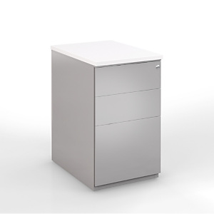 Caisson hauteur bureau métal NF Environnement Aluminium top Blanc, H.72 x L. 42 x P. 80 cm Caisson hauteur bureau métal NF Environnement Aluminium top Blanc, H.72 x L. 42 x P. 80 cm