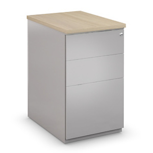 Caisson hauteur bureau métal NF Environnement Aluminium top Chêne, H.72 x L. 42 x P. 60 cm Caisson hauteur bureau métal NF Environnement Aluminium top Chêne, H.72 x L. 42 x P. 60 cm