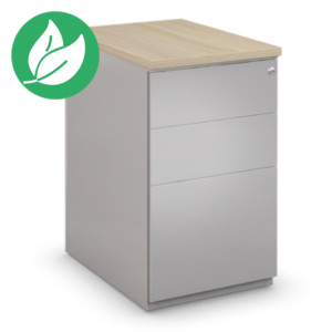 Caisson hauteur bureau métal NF Environnement Aluminium top Chêne, H.72 x L. 42 x P. 80 cm Caisson hauteur bureau métal NF Environnement Aluminium top Chêne, H.72 x L. 42 x P. 80 cm