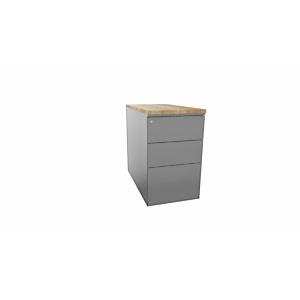 Caisson hauteur bureau métal NF Environnement Aluminium top Chêne Nebraska , H.72 x L. 42 x P. 80 cm Caisson hauteur bureau métal NF Environnement Aluminium top Chêne Nebraska , H.72 x L. 42 x P. 80 cm