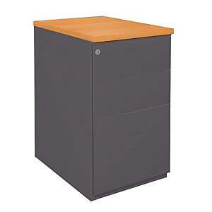 Caisson hauteur bureau métal NF Environnement Anthracite top Blanc, H.72 x L. 42 x P. 60 cm Caisson hauteur bureau métal NF Environnement Anthracite top Blanc, H.72 x L. 42 x P. 60 cm