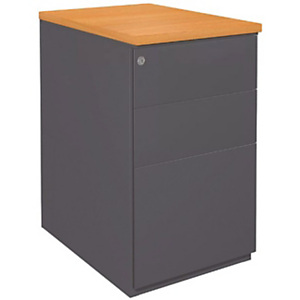 Caisson hauteur bureau métal NF Environnement Anthracite top Chêne clair H.72 x L. 42 x P. 60 cm Caisson hauteur bureau métal NF Environnement Anthracite top Chêne clair H.72 x L. 42 x P. 60 cm