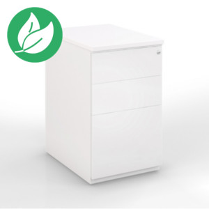 Caisson hauteur bureau métal NF Environnement Blanc top Blanc, H.72 x L. 42 x P. 60 cm Caisson hauteur bureau métal NF Environnement Blanc top Blanc, H.72 x L. 42 x P. 60 cm