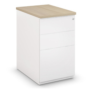 Caisson hauteur bureau métal NF Environnement Blanc top Chêne, H.72 x L. 42 x P. 80 cm Caisson hauteur bureau métal NF Environnement Blanc top Chêne, H.72 x L. 42 x P. 80 cm