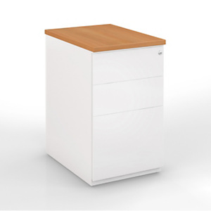 Caisson hauteur bureau métal NF Environnement Blanc top Hêtre, H.72 x L. 42 x P. 60 cm Caisson hauteur bureau métal NF Environnement Blanc top Hêtre, H.72 x L. 42 x P. 60 cm