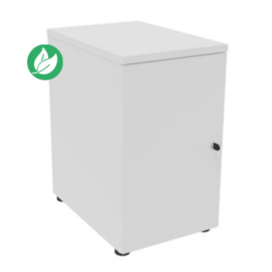 Caisson mélaminé hauteur bureau 1 porte battante L.42 x P.60 x H.72 cm - Corps Blanc - Top Blanc Caisson mélaminé hauteur bureau 1 porte battante L.42 x P.60 x H.72 cm - Corps Blanc - Top Blanc
