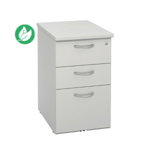 Caisson mélaminé hauteur bureau L.42 x P.60 x H.72 cm - Gris Caisson mélaminé hauteur bureau L.42 x P.60 x H.72 cm - Gris