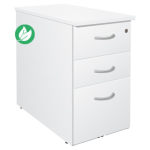 Caisson mélaminé hauteur bureau L.42 x P.80 x H.72 cm - Blanc Caisson mélaminé hauteur bureau L.42 x P.80 x H.72 cm - Blanc