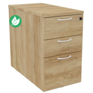Caisson mélaminé hauteur bureau L.42 x P.80 x H.72 cm - Chêne Nebraska Caisson mélaminé hauteur bureau L.42 x P.80 x H.72 cm - Chêne Nebraska