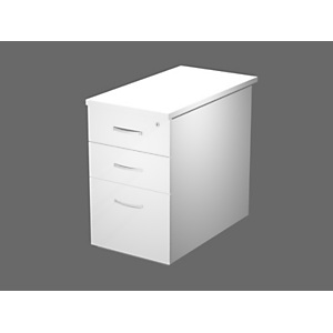 Caisson mélaminé hauteur bureau Wood 3 tiroirs Blanc Caisson mélaminé hauteur bureau Wood 3 tiroirs Blanc
