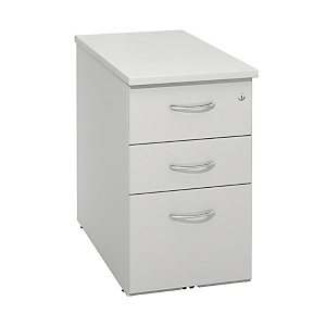 Caisson mélaminé NF Environnement hauteur bureau Gris - H.72 x L. 42 x P. 80 cm
